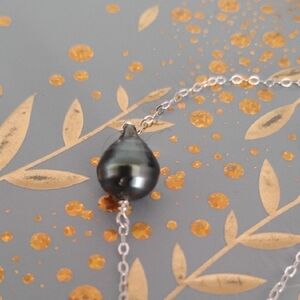 Genuine Tahitian Pearl Sterling Silver Bracelet / Anklet